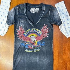 Affliction Women’s Long Sleeve Layered V-Neck Shirt